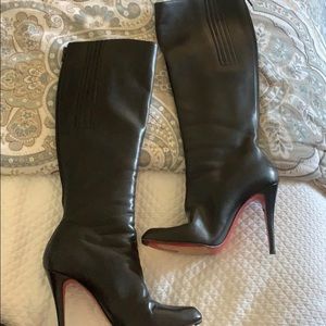 Christian Louboutin black leather boots